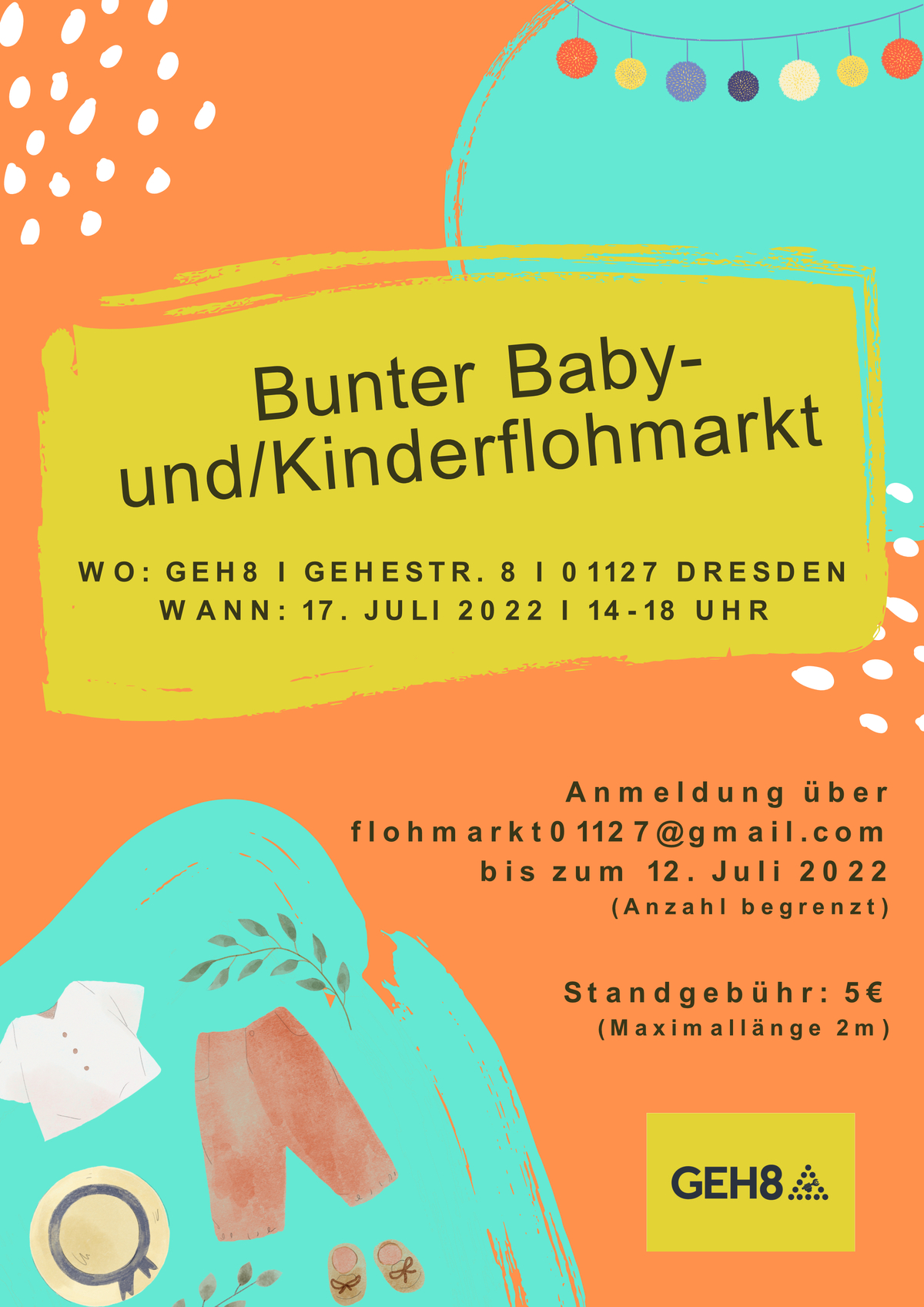 Bunter Baby- und Kinderflohmarkt in der GEH8 - GEH8 Kunst Raum Ateliers